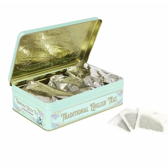 Traditional English Teas Vintage Victorian Tin 72 Bags 7.5 x 5 Tin - Picture 15 of 15
